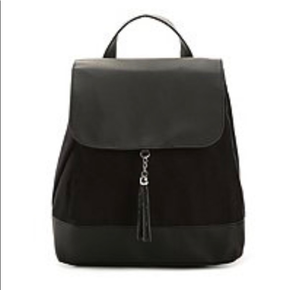 DSW Black Suede Leather Backpack Bag